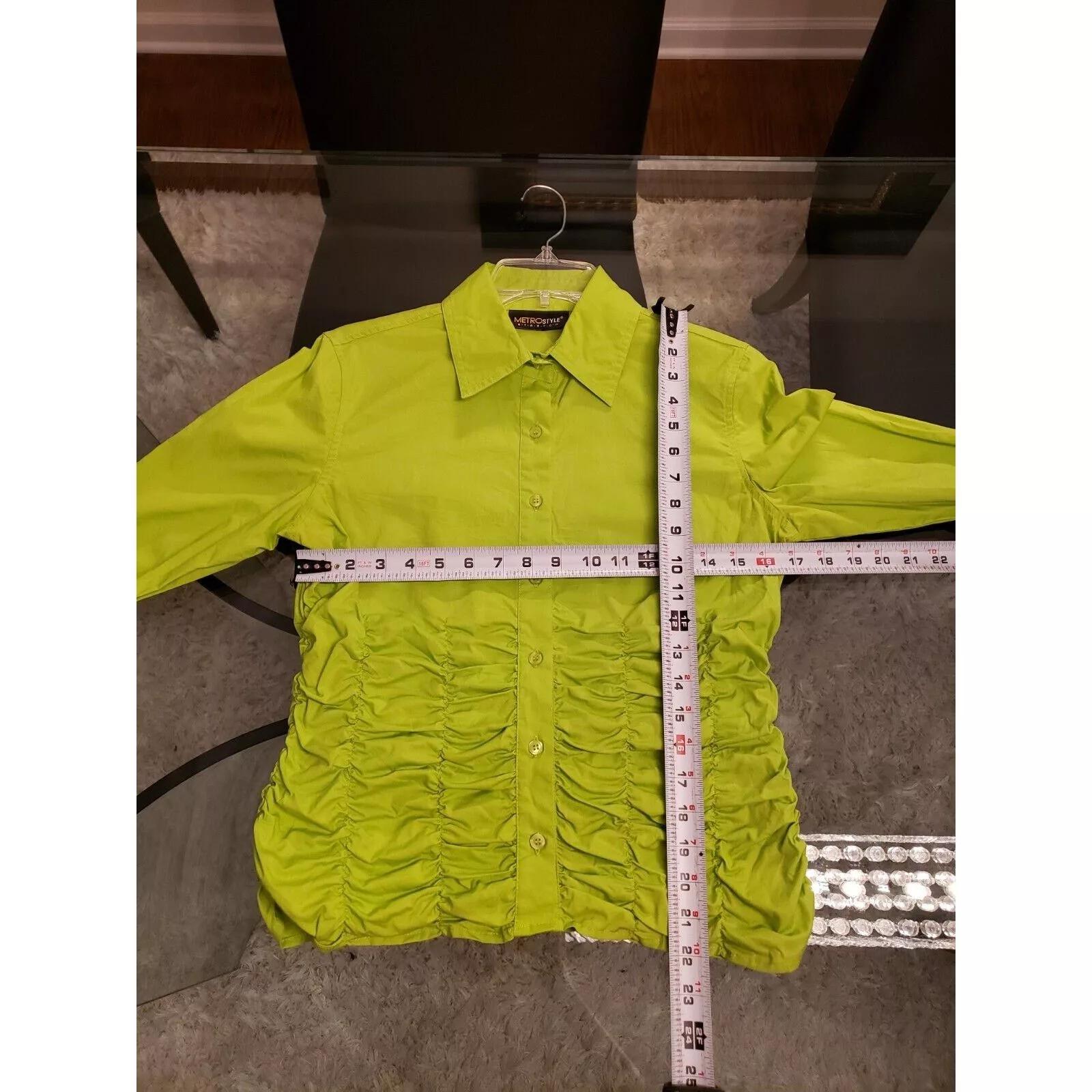 Other Button Ups Other Metro Style Cotton Collared Long Sleeve Button Down Shirt 8 Green