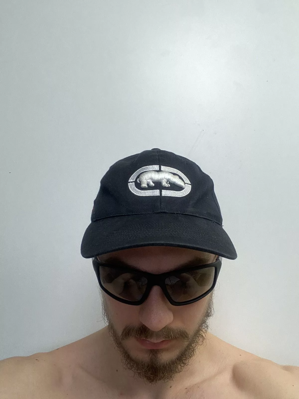Ecko Unltd. Hats Ecko Unltd. × Vintage Vintage Ecko Unltd. Marc Ecko Big Logo FlexFit Cap Hat Rap Black Streetwear
