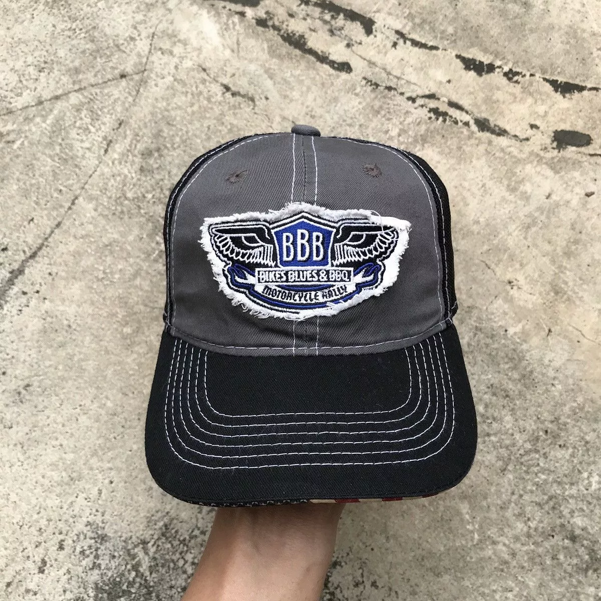 Fox Racing Hats Fox Racing Patchwork BBB bikes hat with usa flag besides visor. Black Streetwear