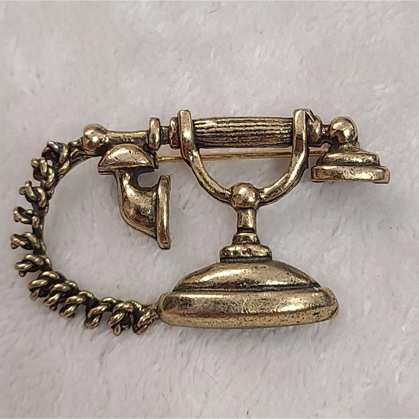 Vintage Brooches Vintage Zentall Gold Tone Telephone Brooch