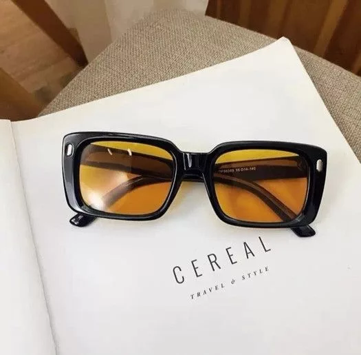 Vintage Glasses Vintage square frame sunglasses Black