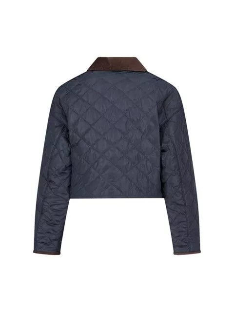 Prada Jackets Prada QUILTED CROP JACKET Blue