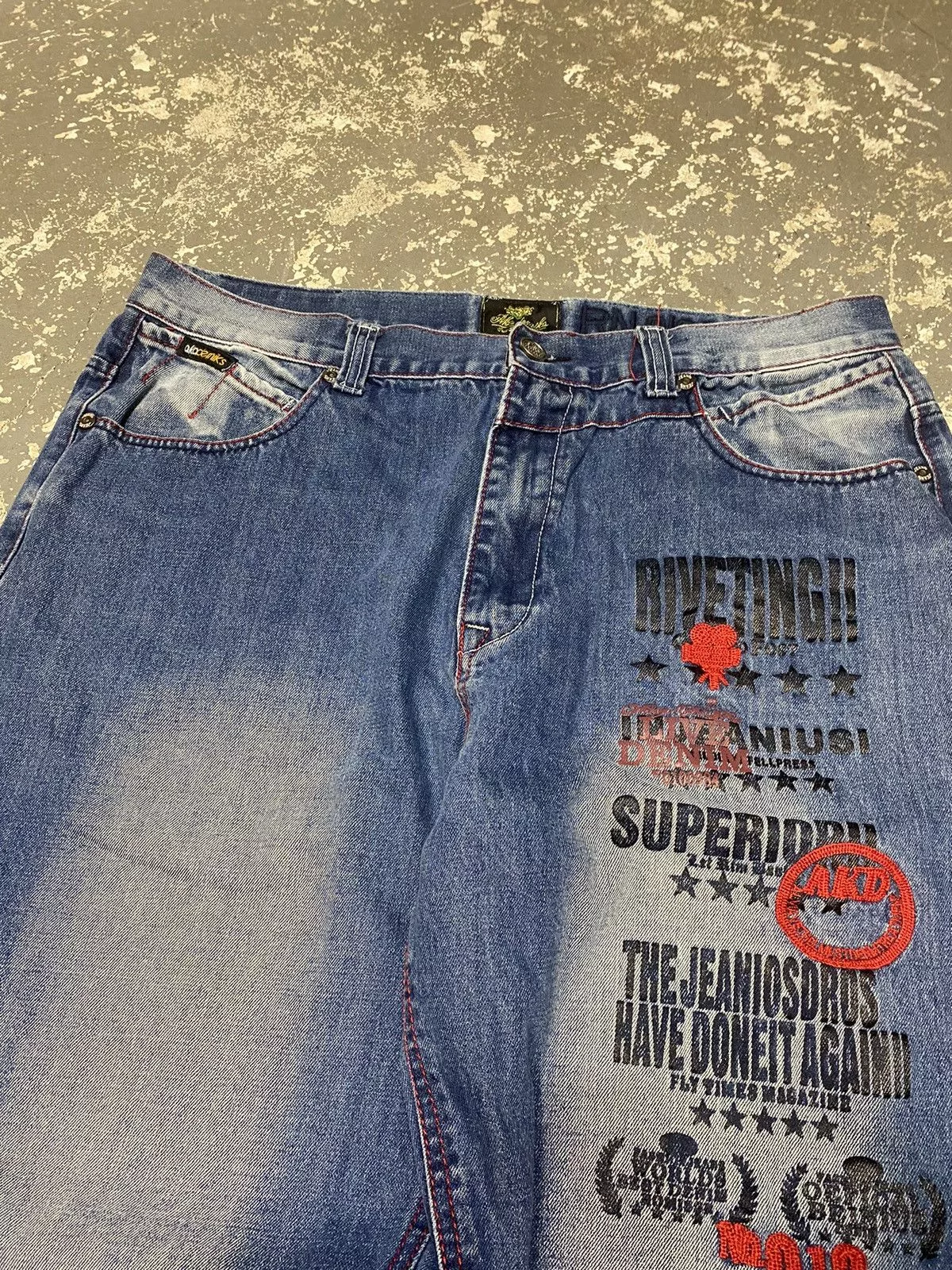 JNCO Denim JNCO × Southpole × Vintage Vintage Akademiks Embroidered Baggy Denim Jean Pants Blue