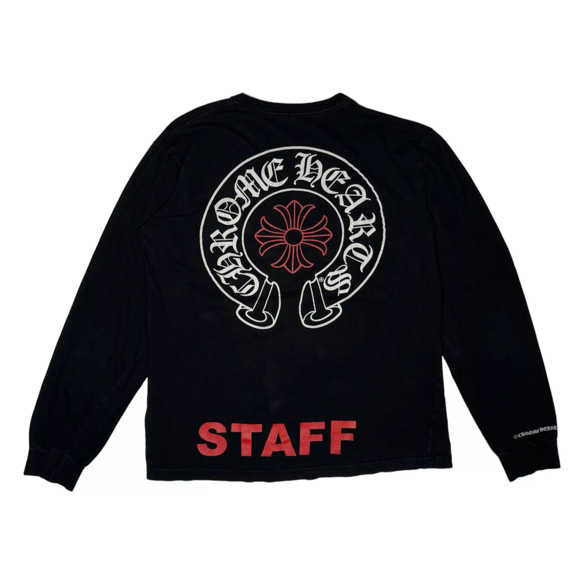 Chrome Hearts Long Sleeve T Shirts Chrome Hearts 'STAFF' CH Horseshoe Pocket LS T-Shirt Black