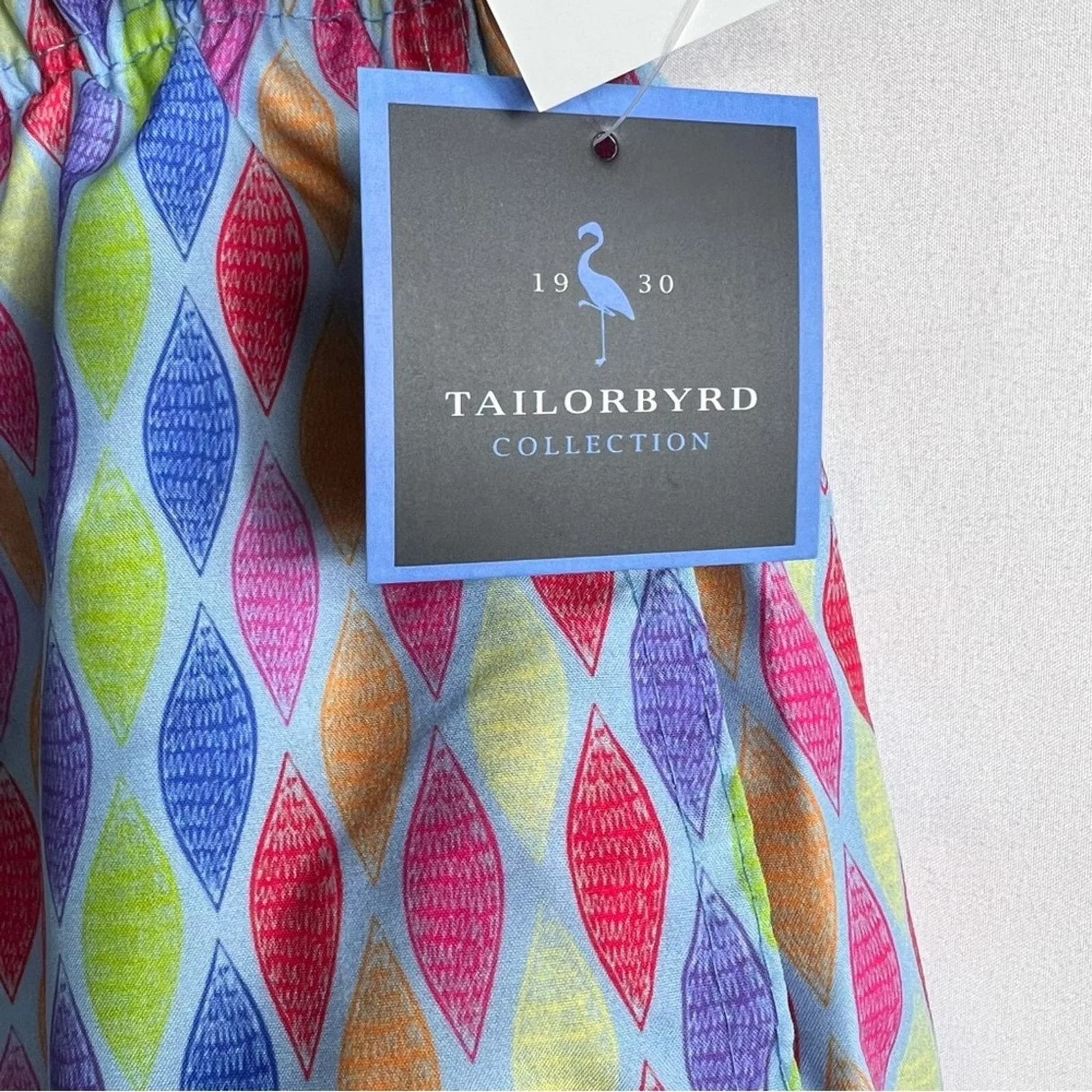 Tailorbyrd Swimwear TAILORBYRD Patterned Swim Shorts NWT in Large Blue