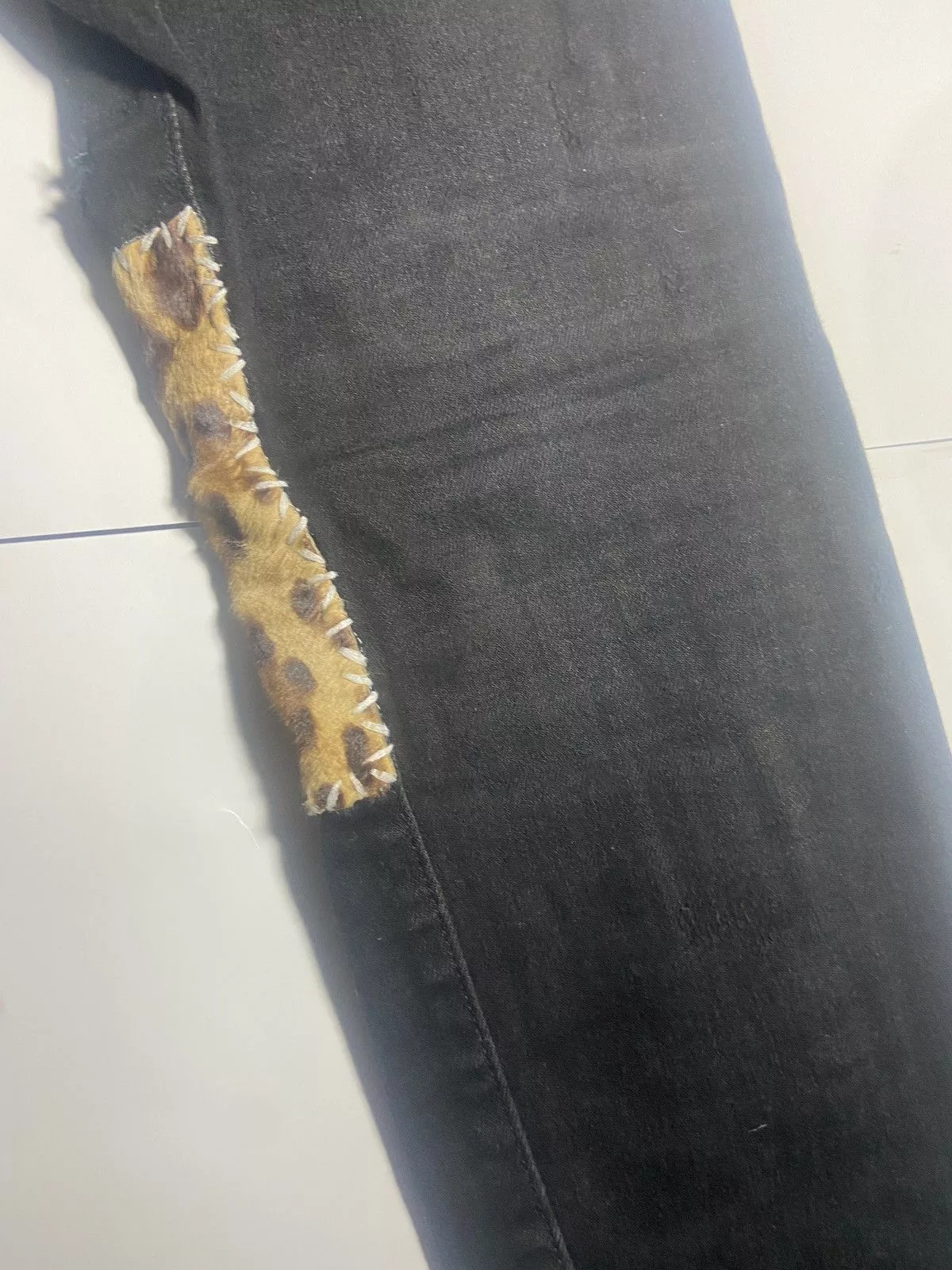 Amiri Denim Amiri Animal Leopard Jeans Black