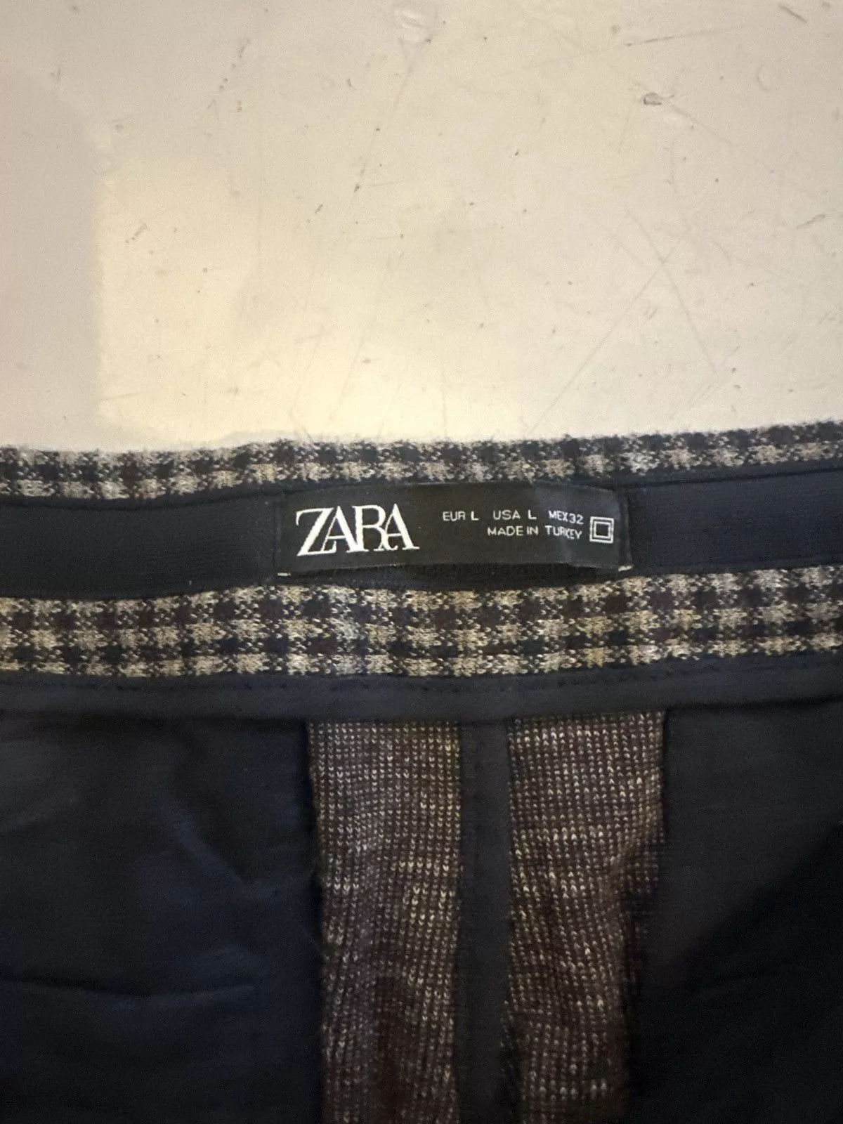Zara Sweatpants Joggers Plaid Zara Joggers Brown