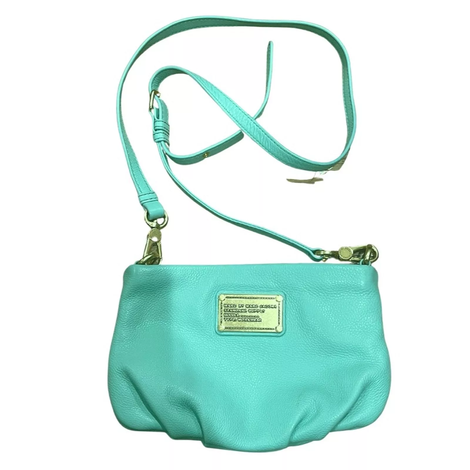 Marc Jacobs Shoulder Bags MARC JACOBS Mint Leather Classic Q Percy Crossbody Bag Green