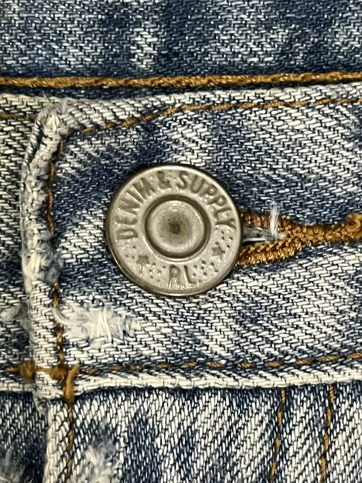 Designer Denim Designer Vintage Light Blue Heavy Distressed Regular Straight Jeans