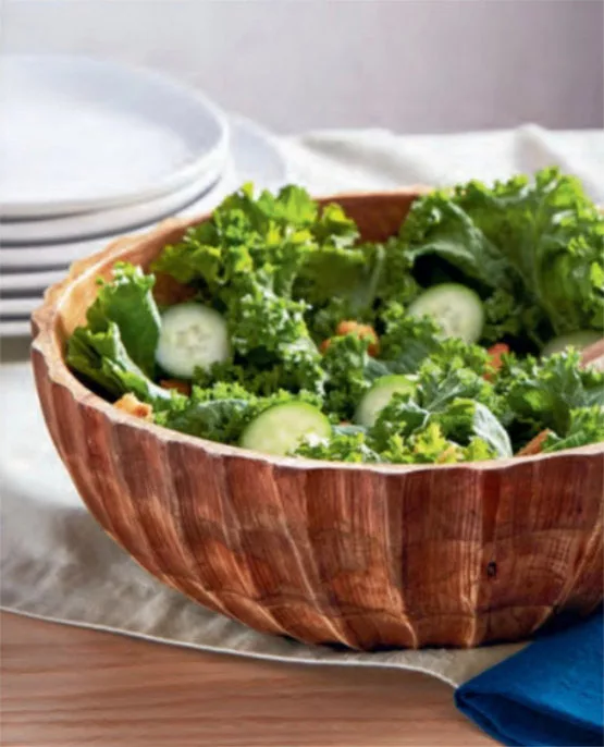 Fluted Wood Bowl