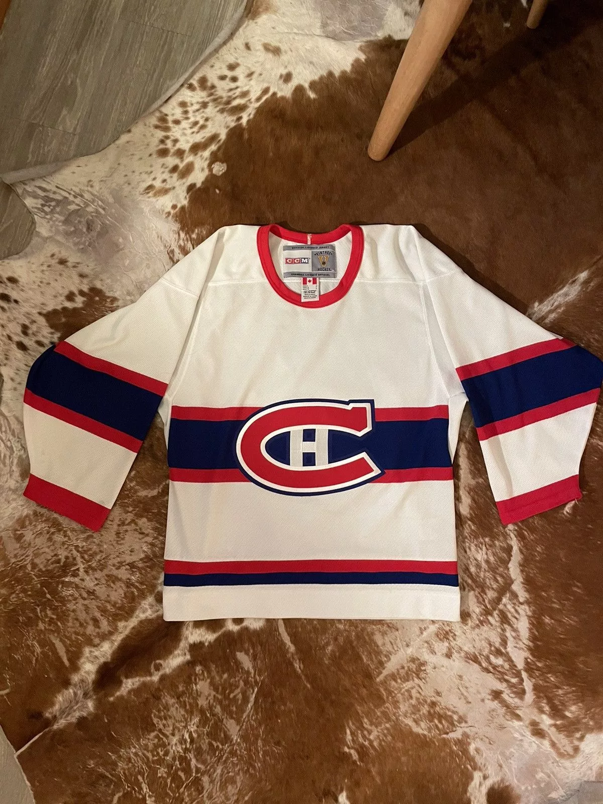 Ccm Jerseys Montreal Canadiens CCM Authentic Throwback Hockey Jersey White