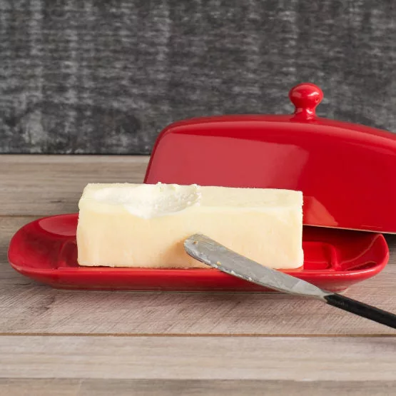 Rectangle Red Butter Dish
