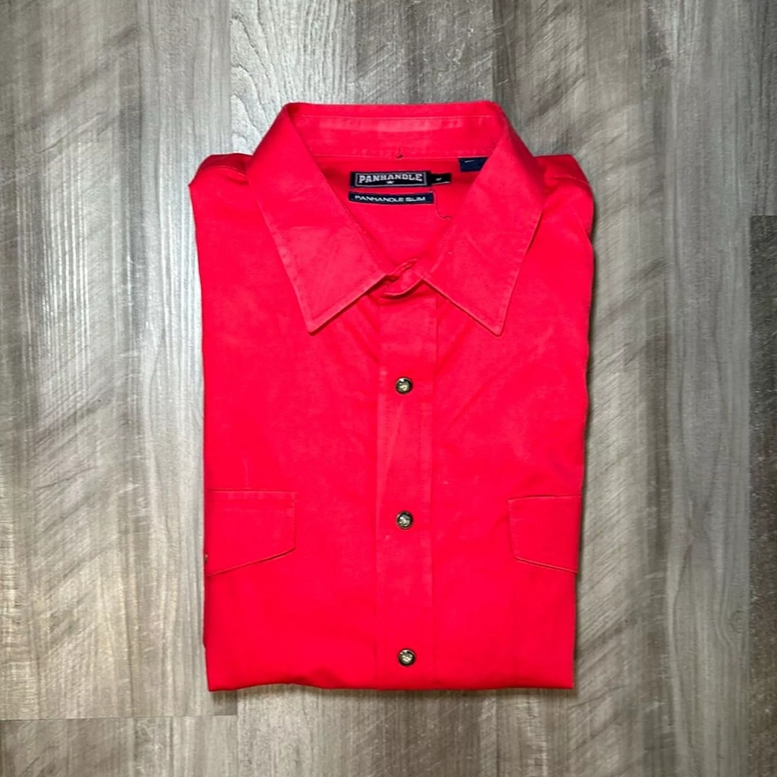 Panhandle Slim Shirts Button Ups Panhandle Slim Western Long Sleeve Pearl Snap Button - XL Red