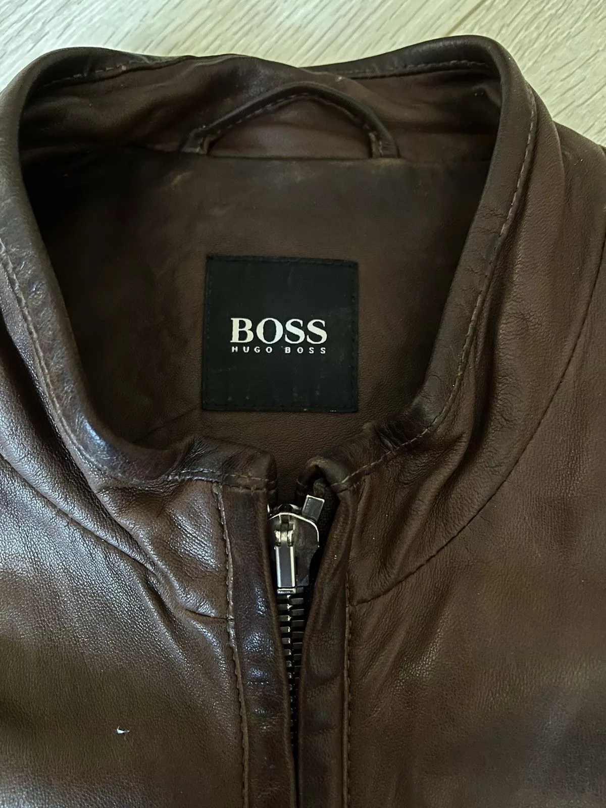 Hugo Boss Leather Jackets HUGO BOSS LEATHER JACKET Brown