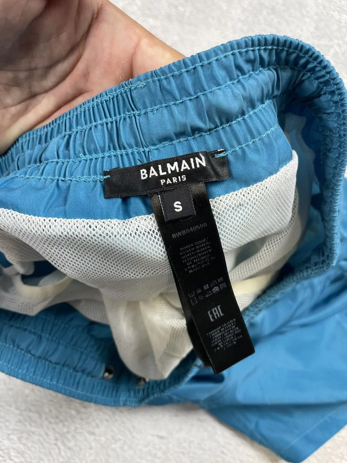 Balmain Swimwear Balmain blue basic logo print swim shorts trunks Small