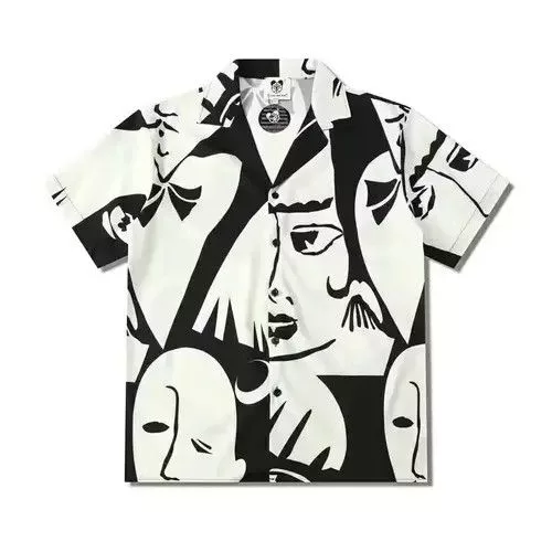 Individualized Shirts Shirts Button Ups Individualized Shirts outdoor function art camp graphics pattern vintage shirt Multi Avant-Garde