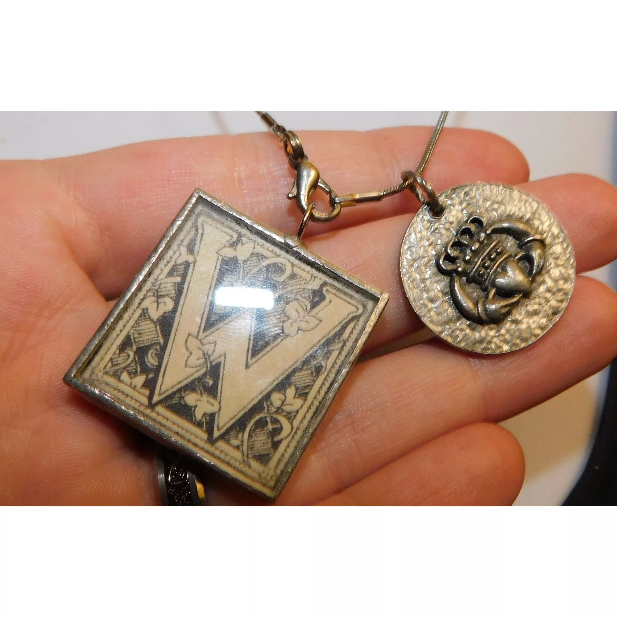 Other Necklaces Other W Initial Claddagh Necklace Multi