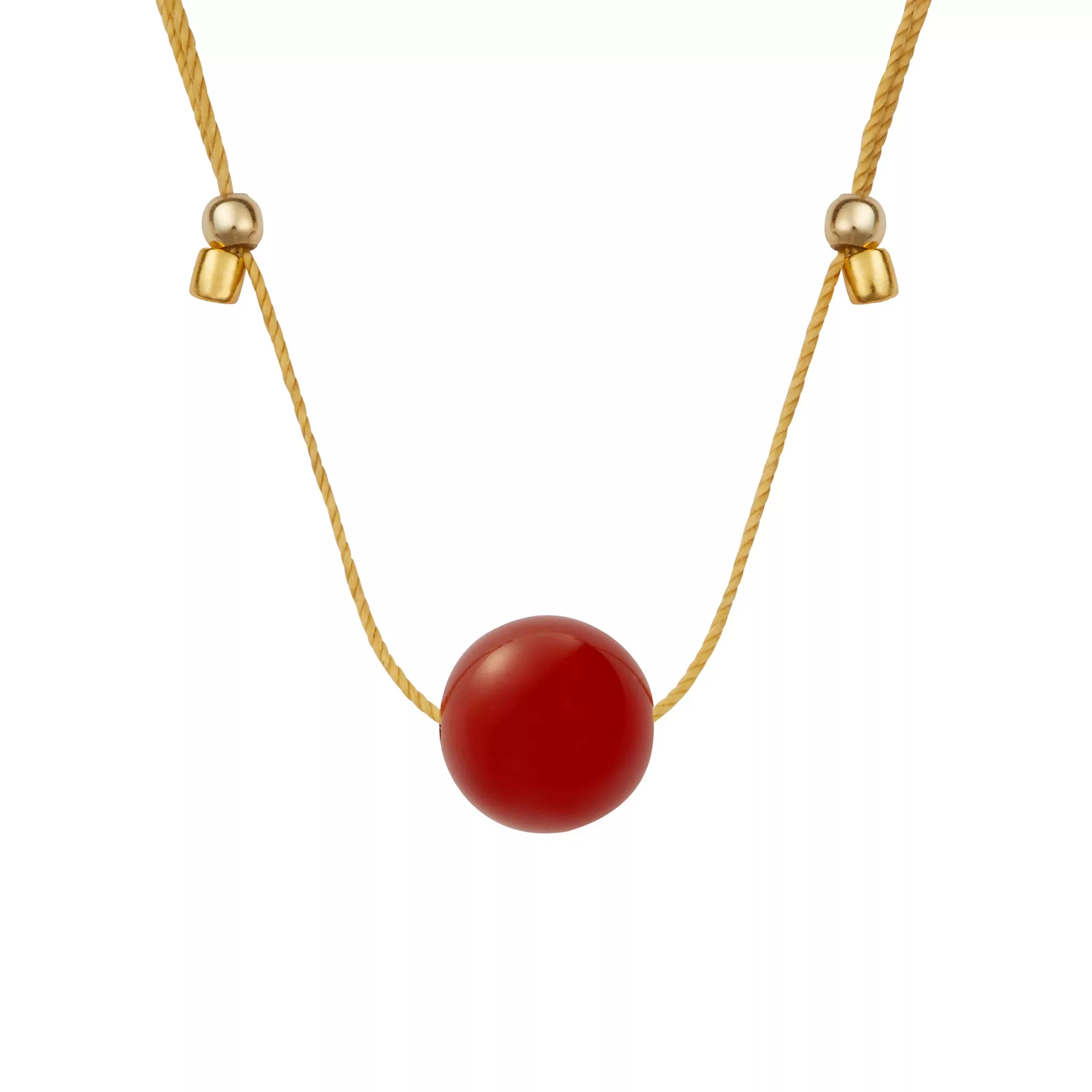 Crystal Ball Silk Slider - 10mm Gemstone Necklace