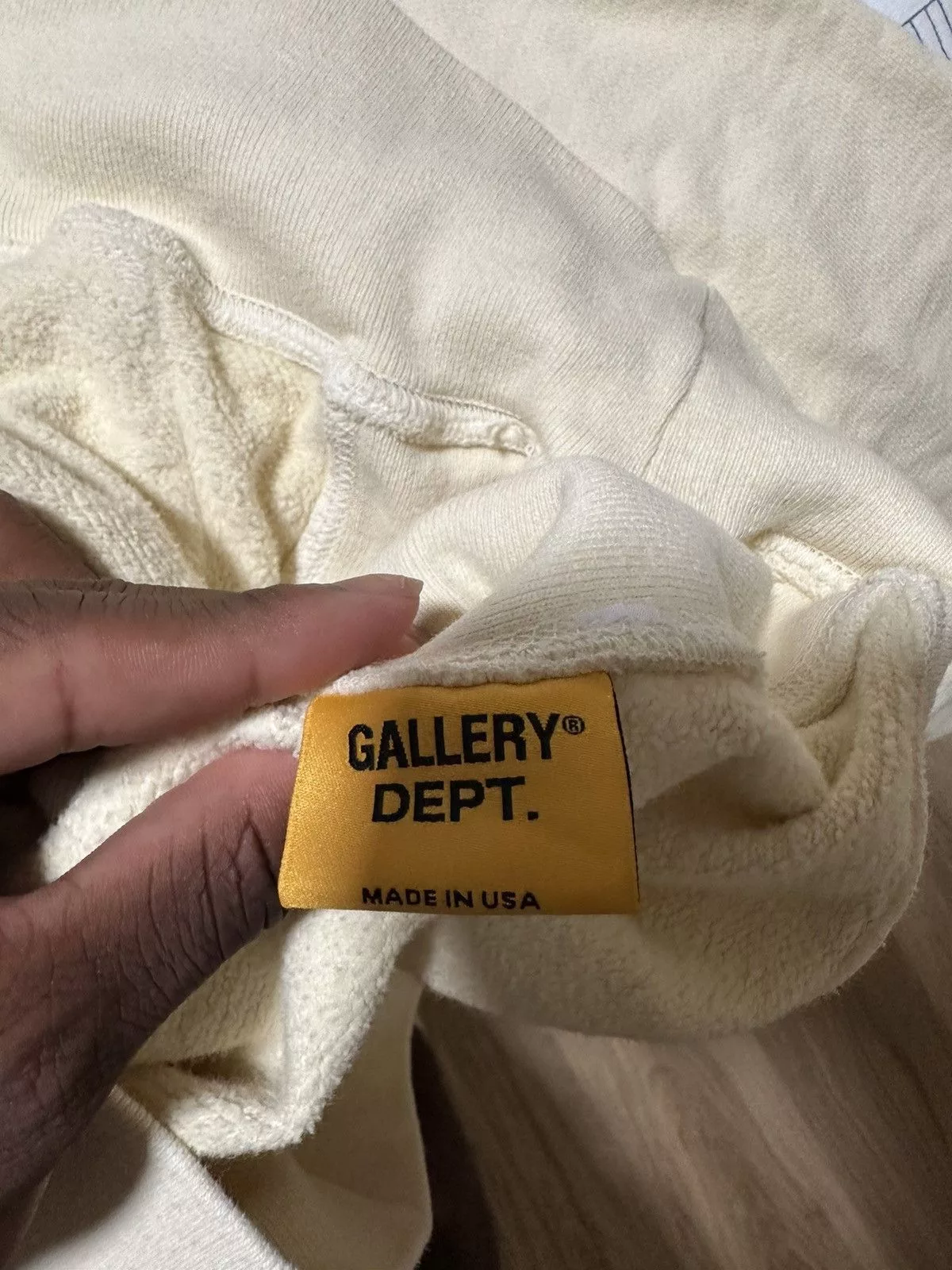 Gallery Dept. Sweatshirts Hoodies Gallery Dept. Gallery Dept Cream/White Hoodie