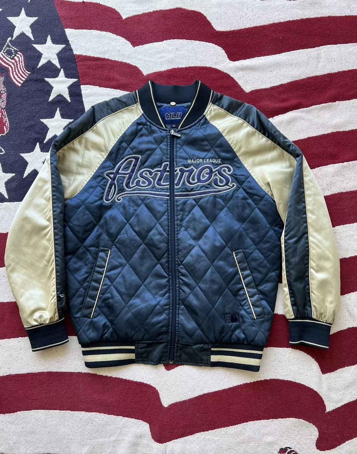 MLB Bombers MLB × Vintage 00s MLB Astros Quilted Jacket Blue Sportswear