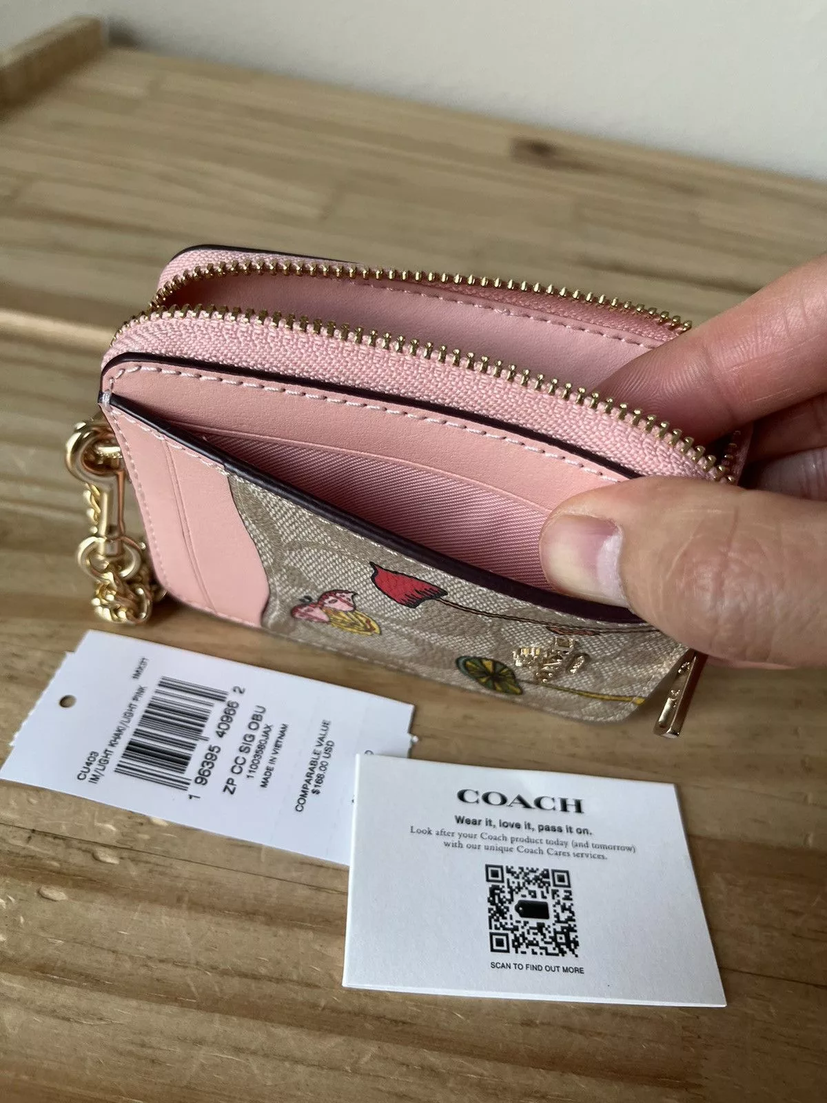 Coach Wallets Coach Card Case Pink