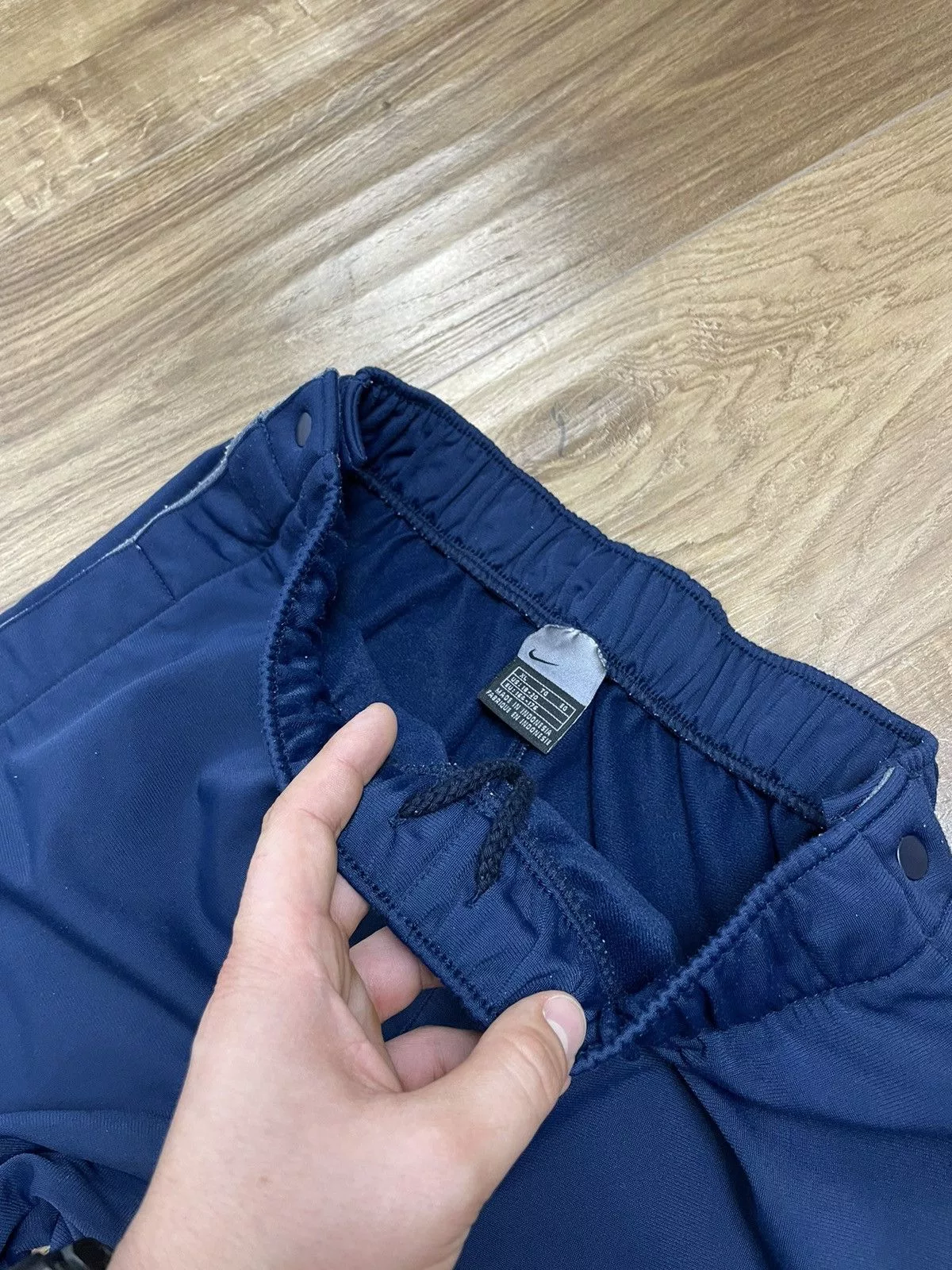 Nike Sweatpants Joggers Nike × Vintage Vintage Nike Y2K Style Blue Drill Side Buttons Sweatpants Streetwear