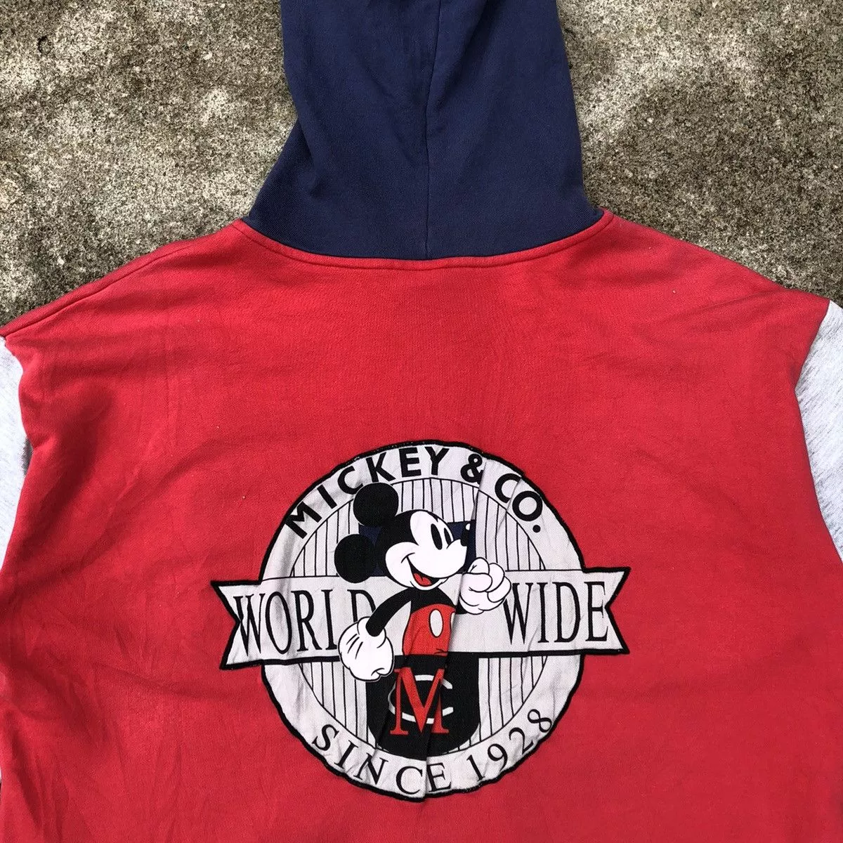 Disney Sweatshirts Hoodies Disney × Mickey Mouse × Vintage Rare Vintage 90s Disney Mickey Mouse Big Print Hodie Red