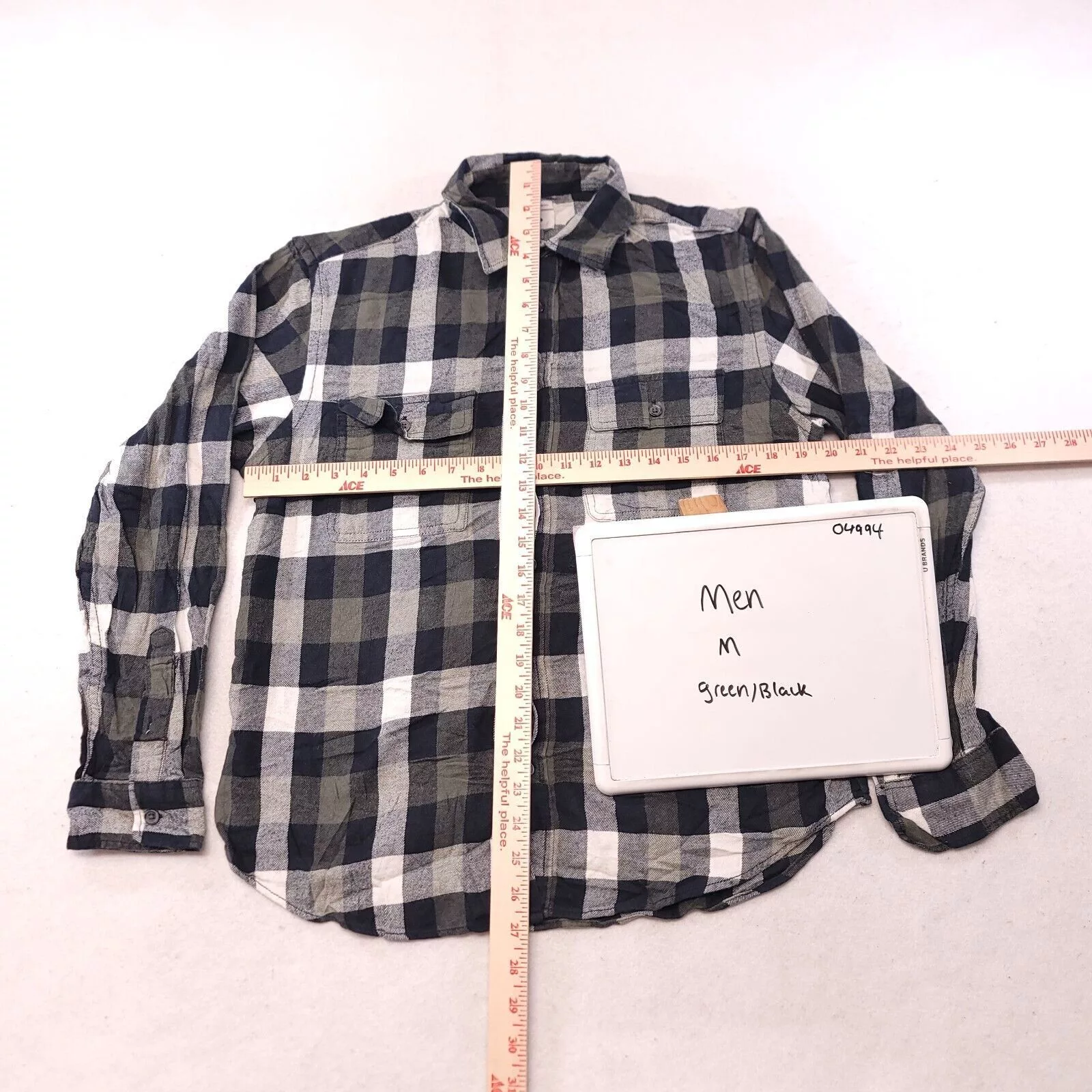 Old Navy Shirts Button Ups Old Navy Gingham Flannel Shirt Mens Size Medium Green Black