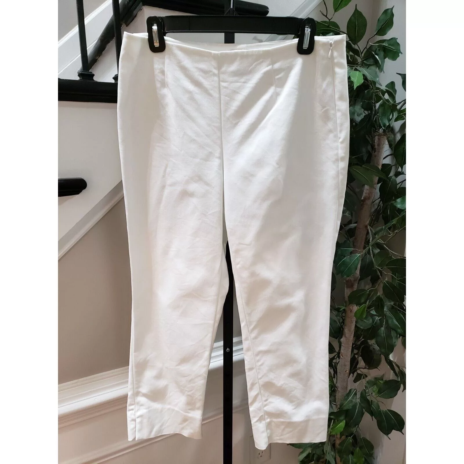 Chicos Pants Chicos Chico's Cotton Stretch Straight Leg Ankle Dress Pants 6 White