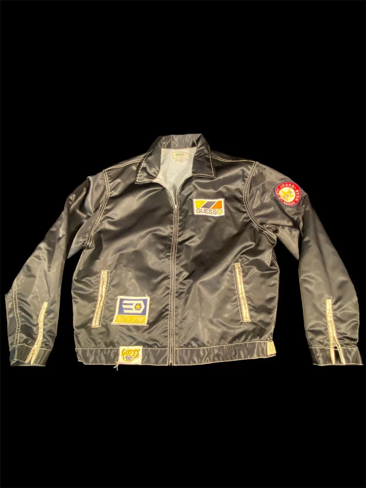 Guess Light Jackets Guess × Vintage Guess Jeans USA Speedway Full Zip Jacket Black