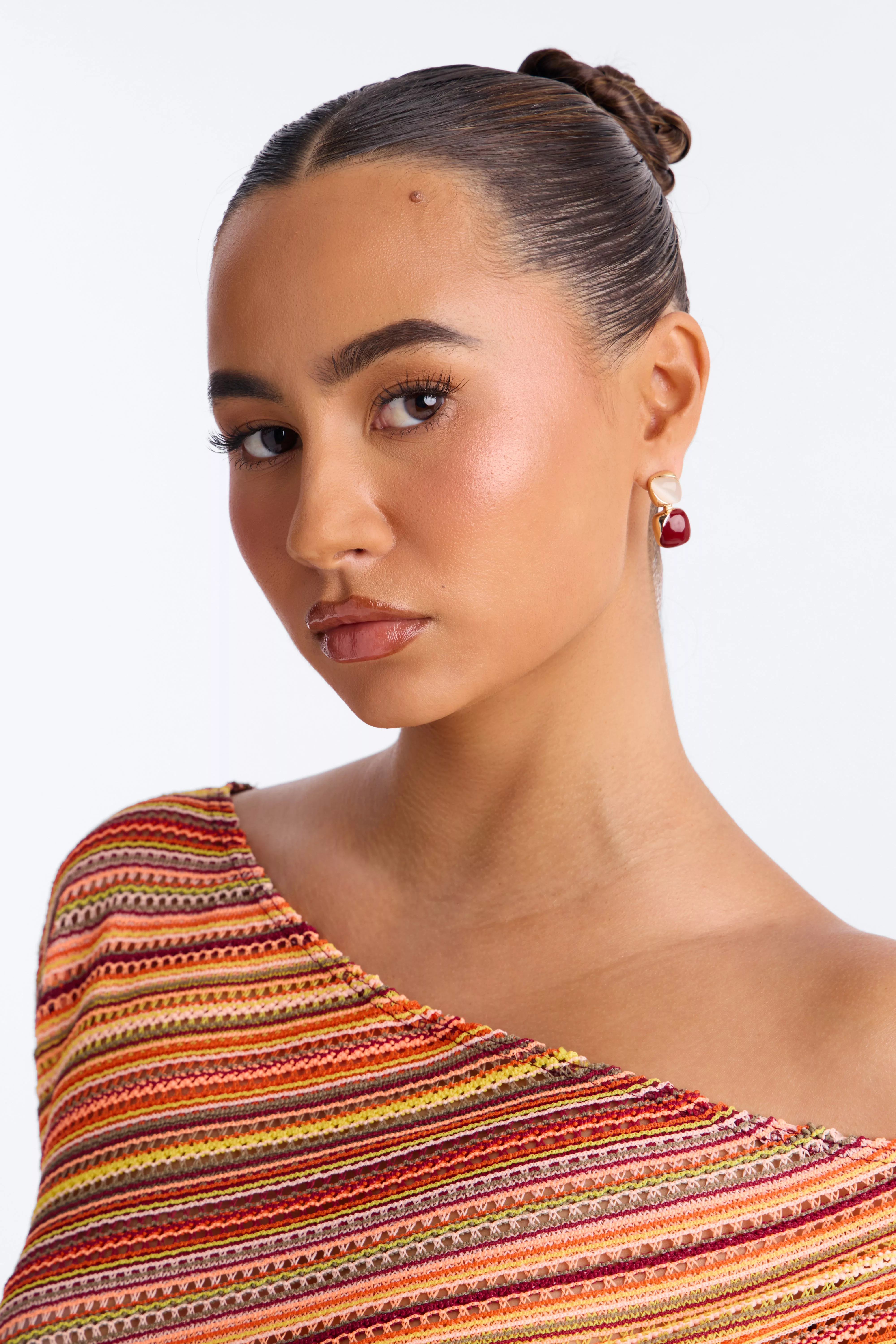 Sunset Chasing Earrings - Gold/Red