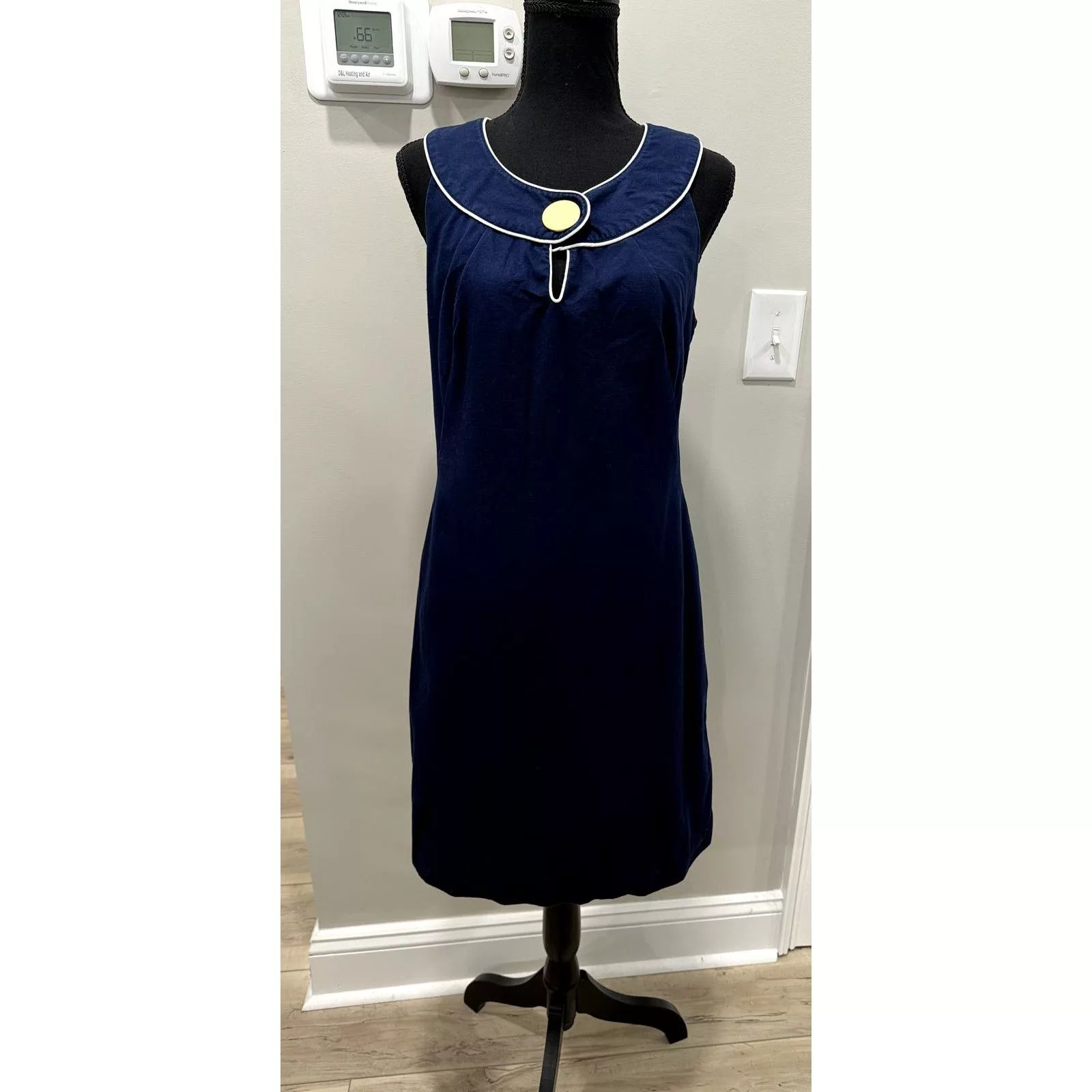 Vintage Midi Dresses Vintage Carole Little Sleeveless Dress Pockets - Size 6 Blue