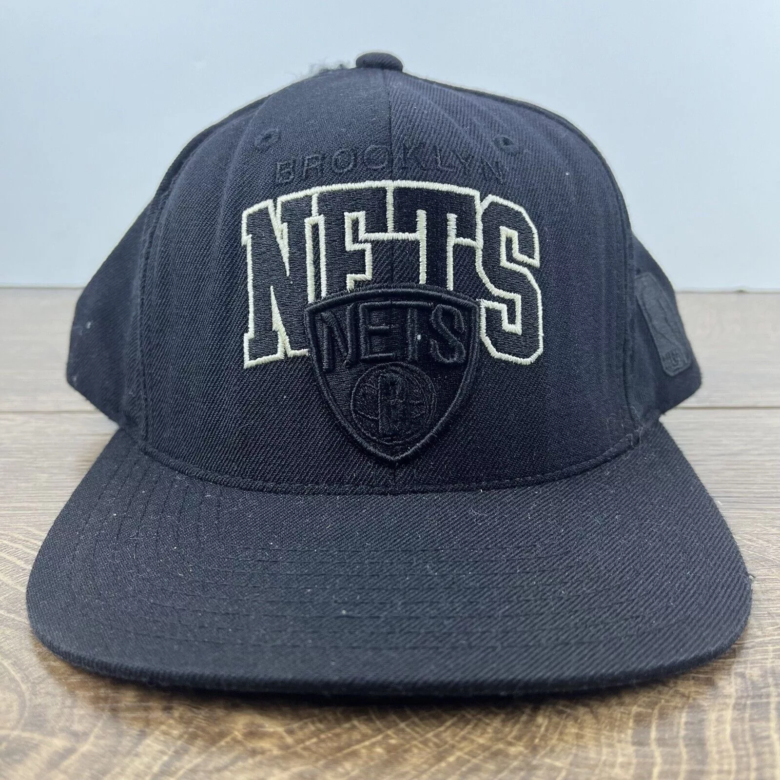 Mitchell & Ness Hats Brooklyn Nets Snapback Hat Black Mitchell & Ness Adjustable