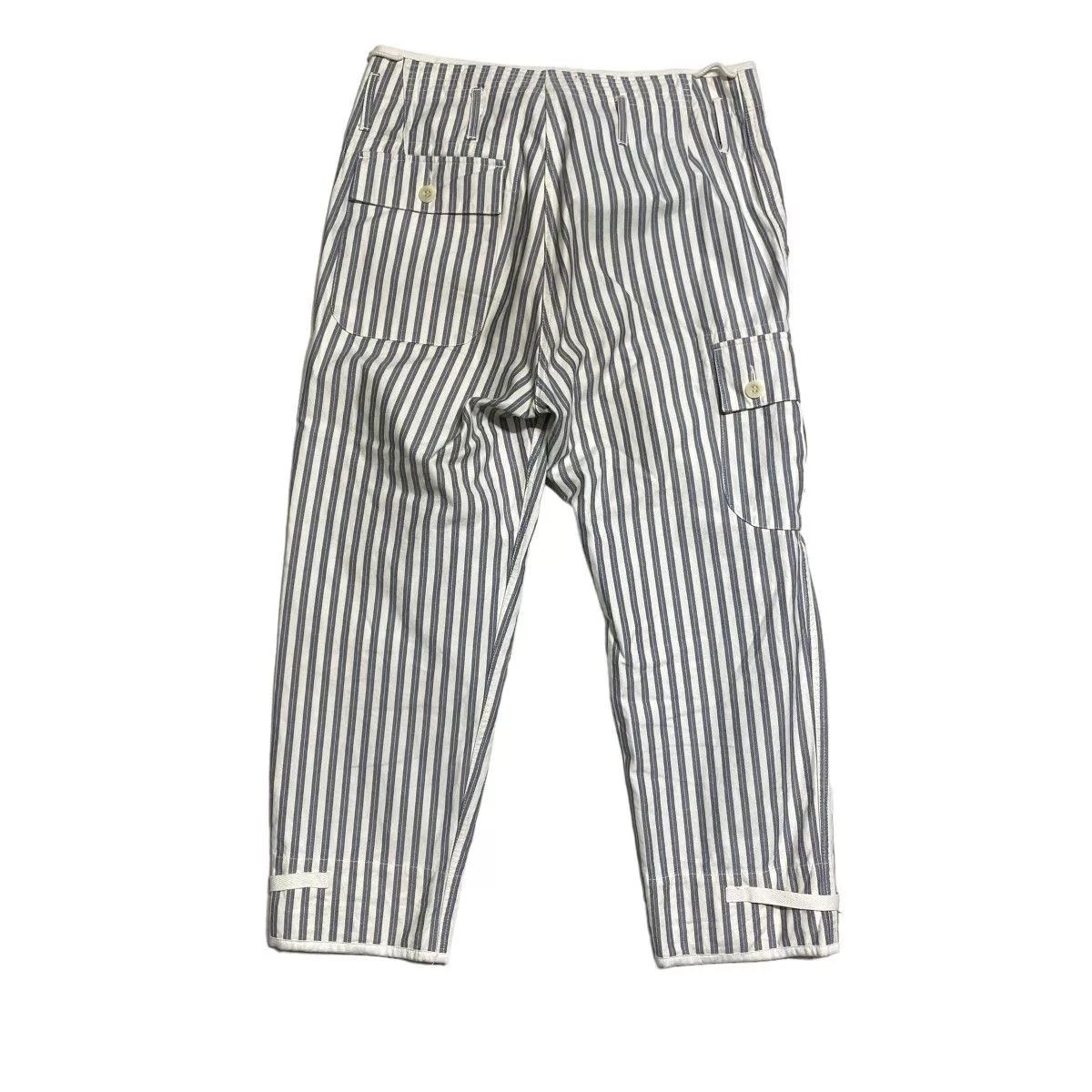 Junya Watanabe Cropped Pants Striped Pattern Adjuster Cotton Gray