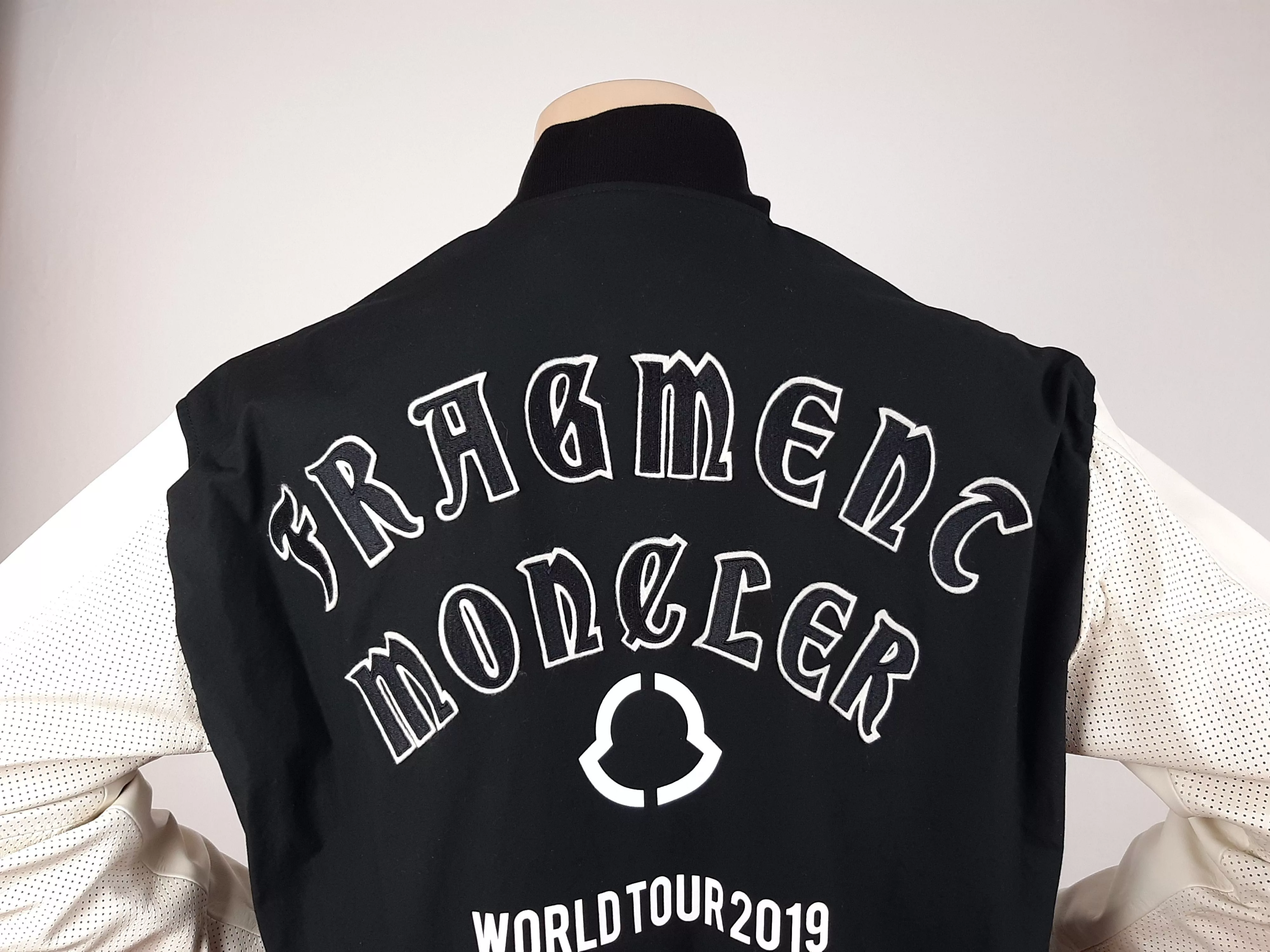 Fragment Design Light Jackets Fragment Design × Moncler Moncler x Fragment Bomber Varsity Jacket Men's Size 3 Gray