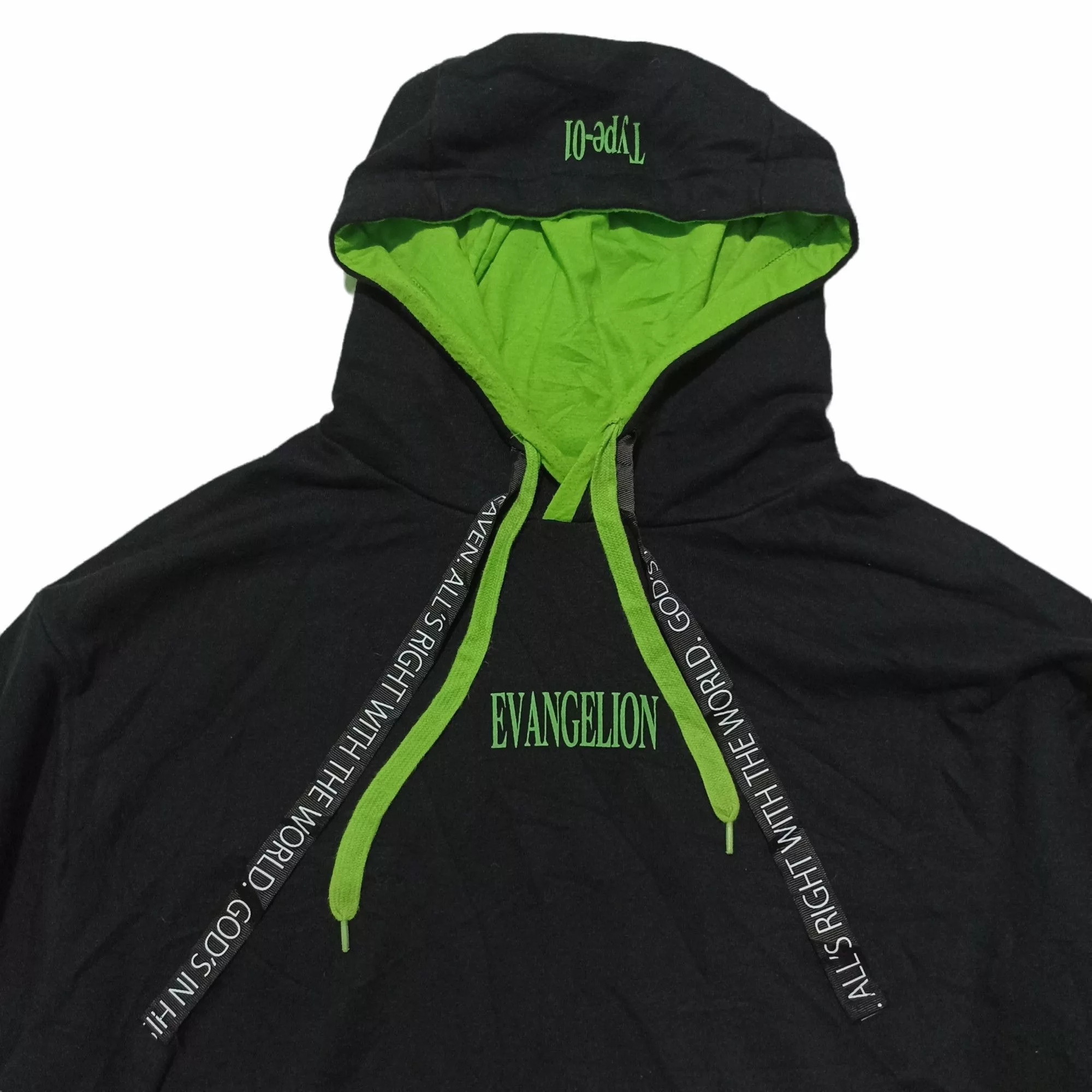 Anime Sweatshirts Hoodies Anime × Cartoon Network Vintage Evangelion Neon Genesis Type-01 Hoodie Black