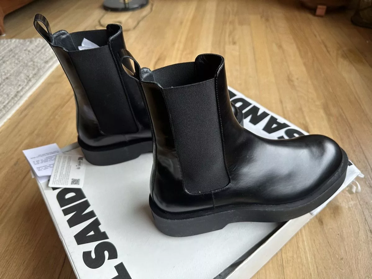 Jil Sander Boots Jil Sander Round Toe Chelsea Boot Black