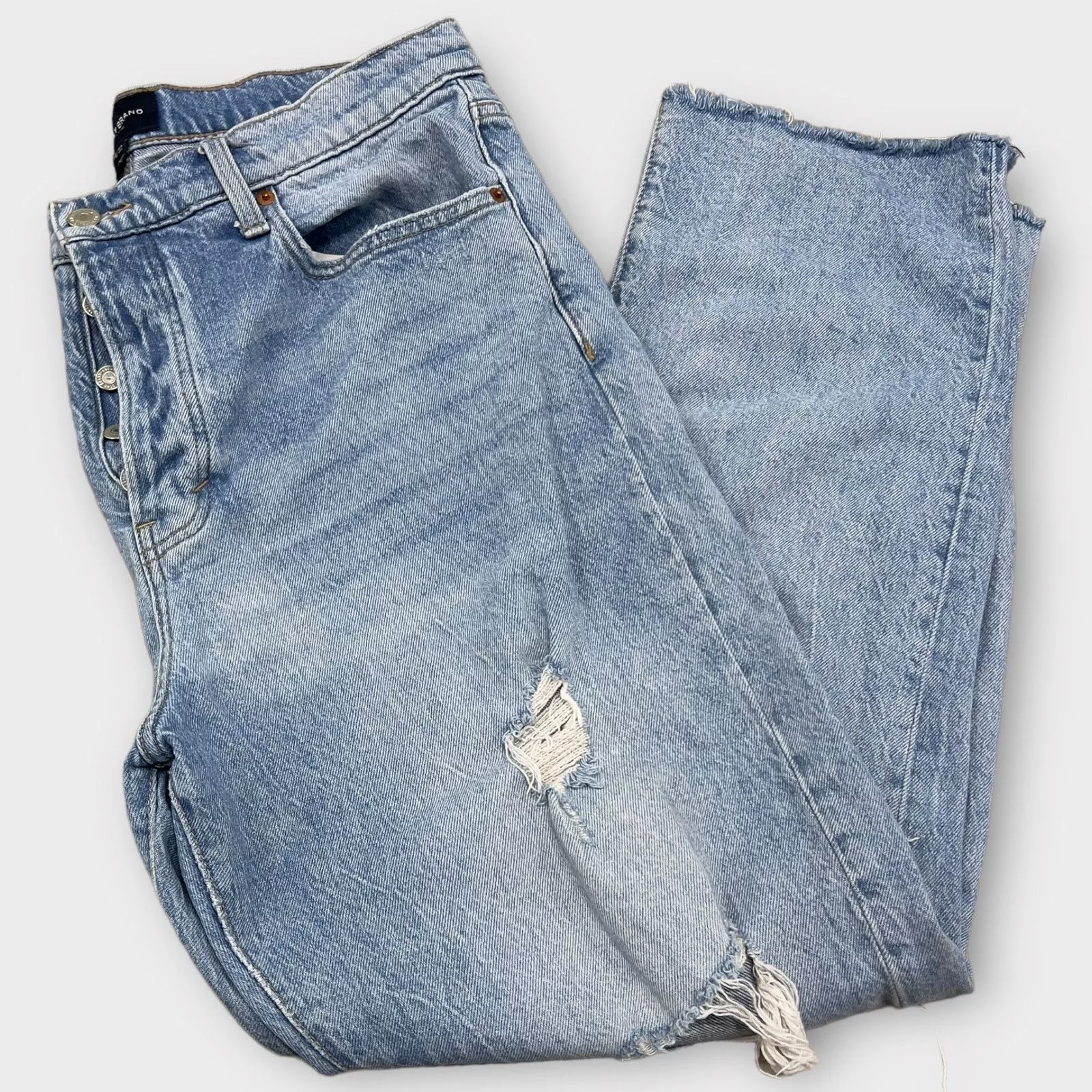 Lucky Brand Jeans Lucky Brand 90’s High Rise Straight Distressed Jeans Size 14 Blue