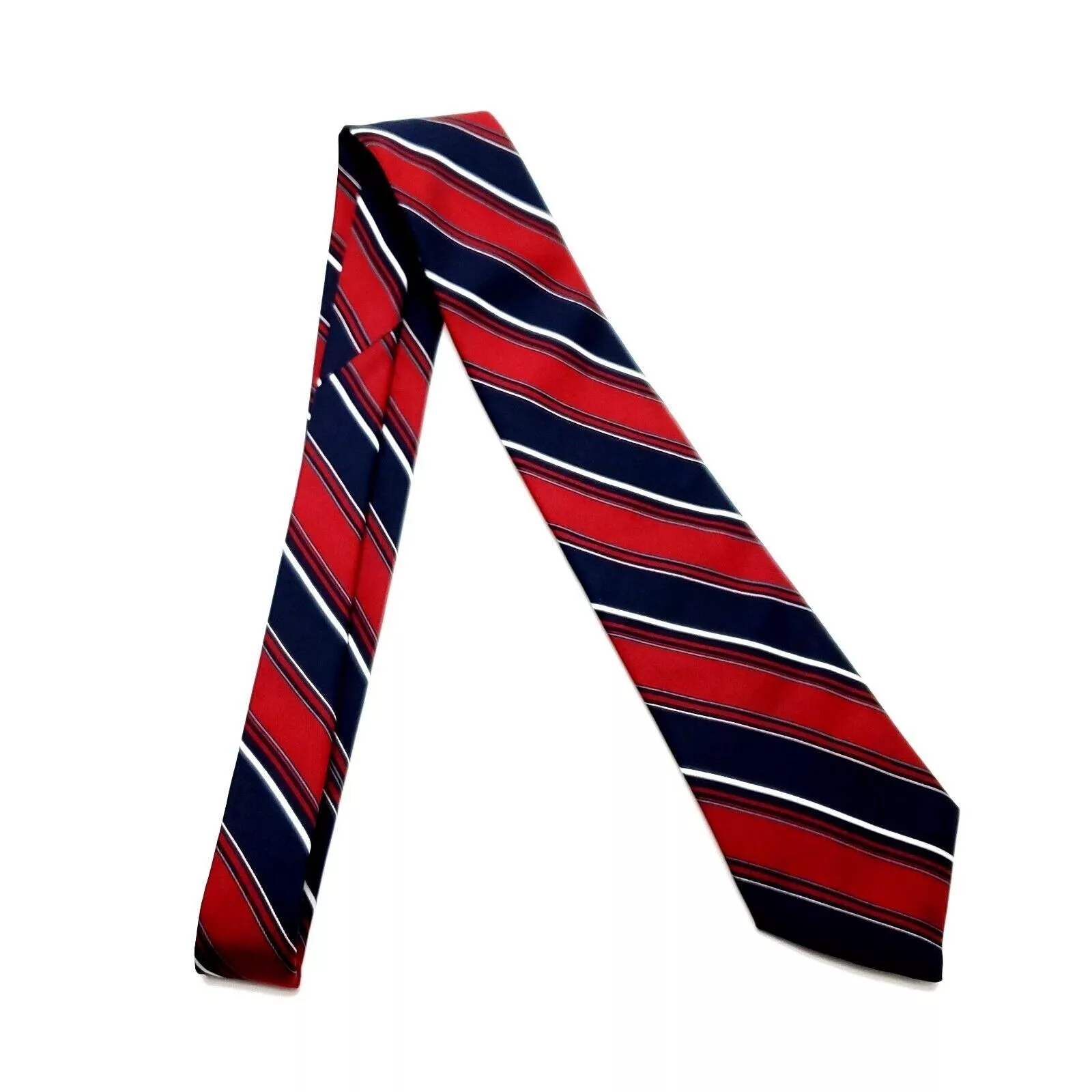 Henry Grethel Ties Pocketsquares Henry Grethel Polyester Tie Blue Red Striped Short
