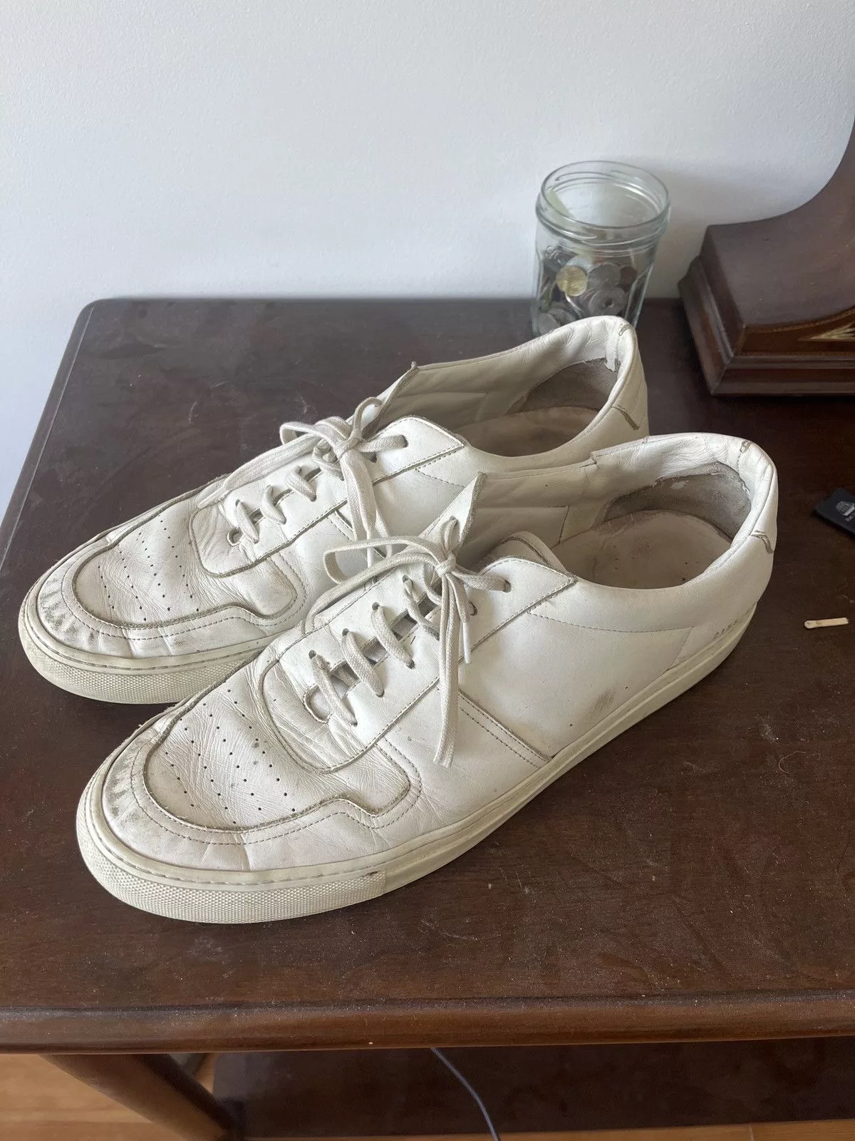 Common Projects Casual Leather Shoes Common Projects B-Ball Low White