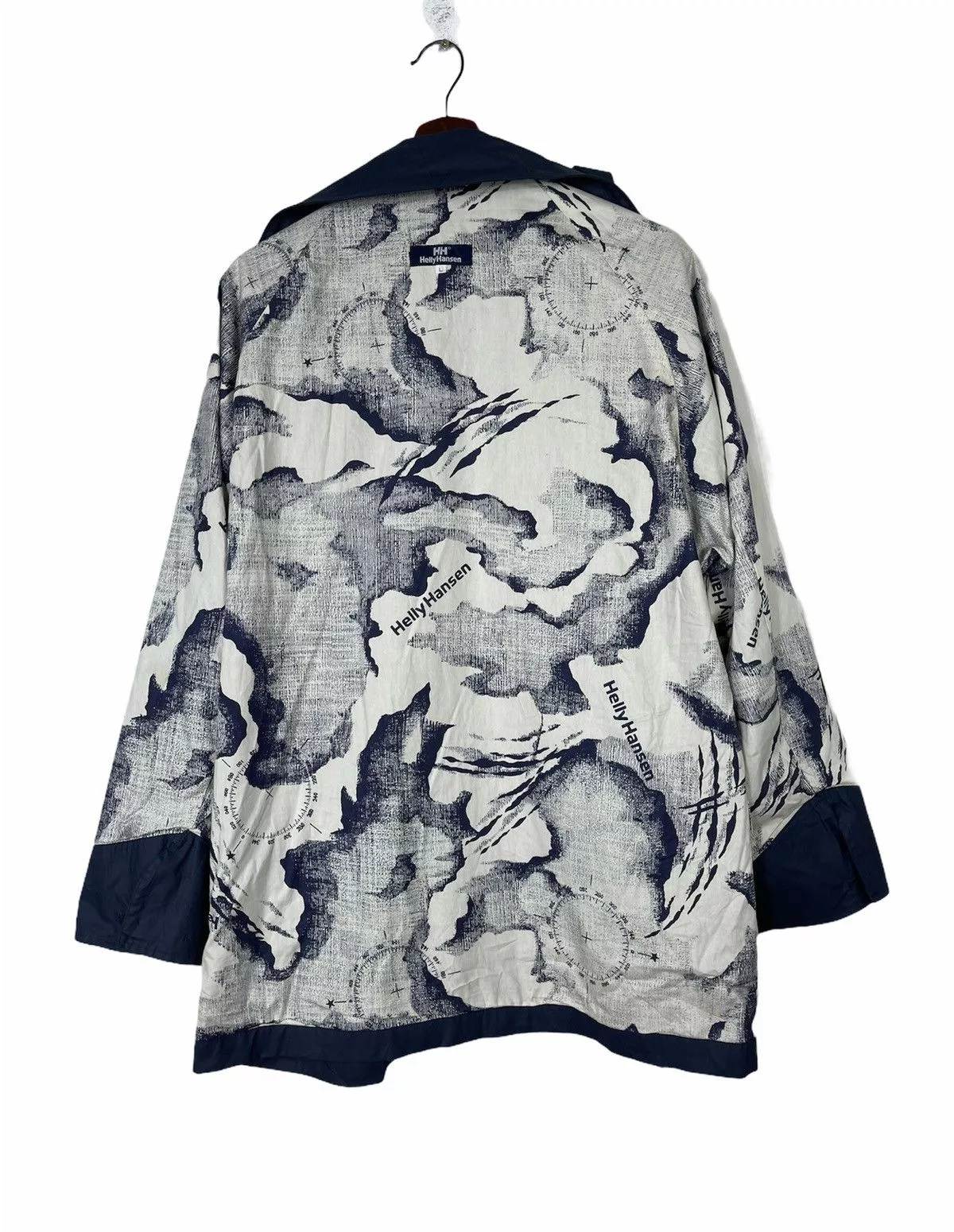 Helly Hansen Light Jackets Helly Hansen × The Mountain Rare Helly Hansen Trench Coat Collection Fullprinted Blue