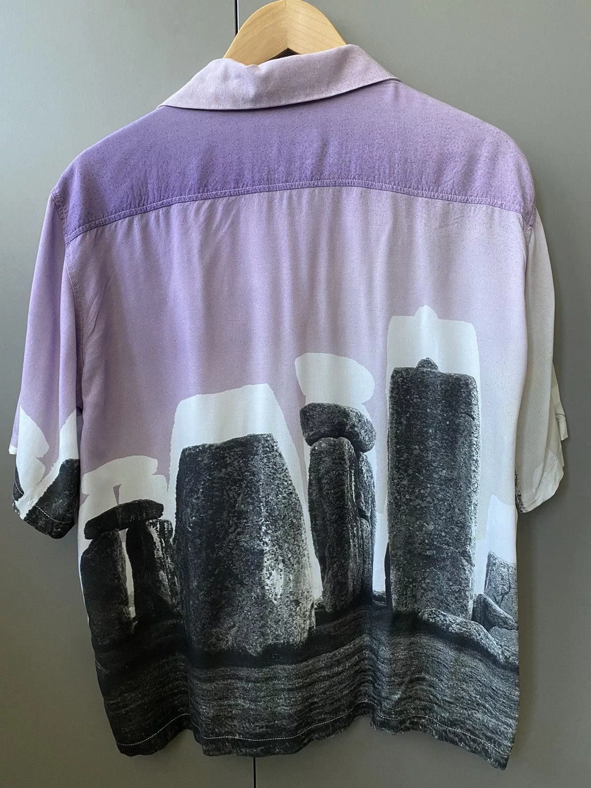 Aries Shirts Button Ups Aries Stonehenge Shirt Purple