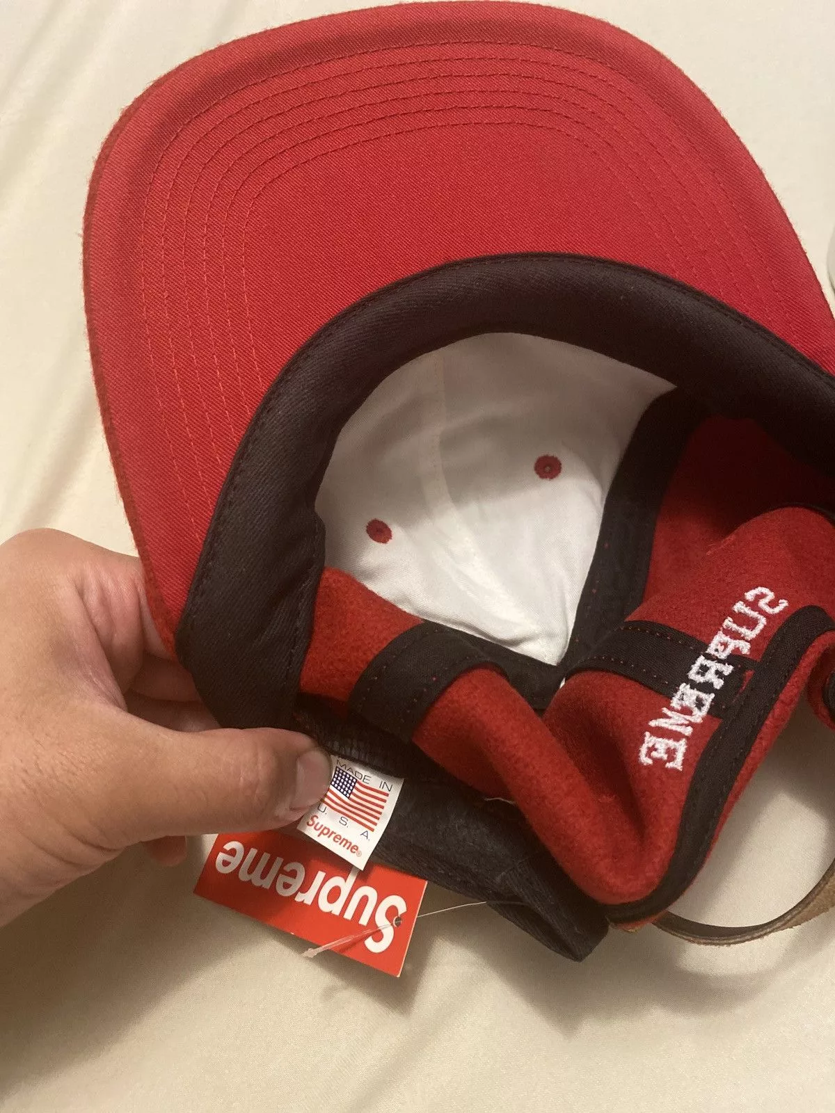 Supreme Hats Supreme S logo Wool Fall/Winter 2015 Red