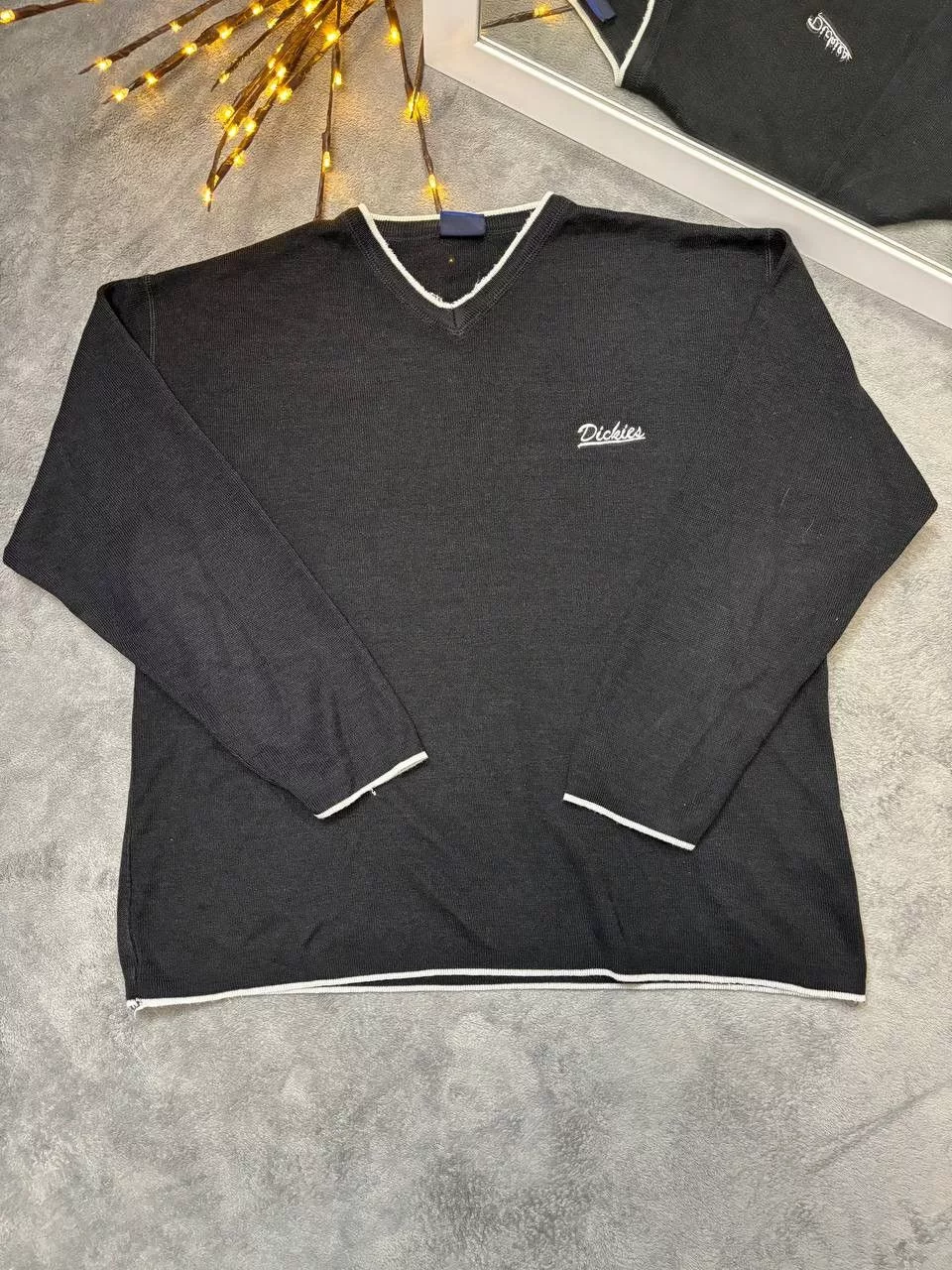 Dickies Sweaters Knitwear Dickies × Vintage Vintage Y2K DICKIES GRAPHITE RIBBED KNIT SWEATER Black Streetwear