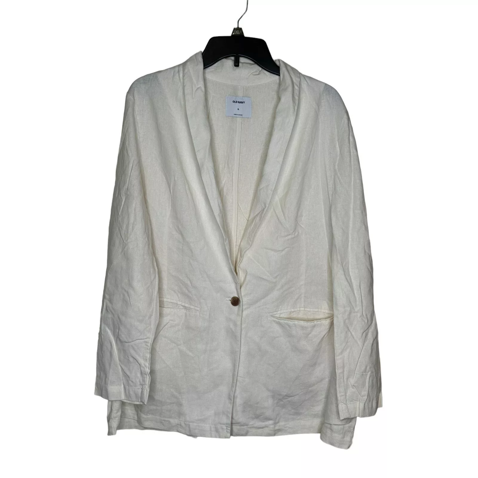 Old Navy Jackets Old Navy Women's Jacket 1-Button Pockets Straight Hem Sz. XL White
