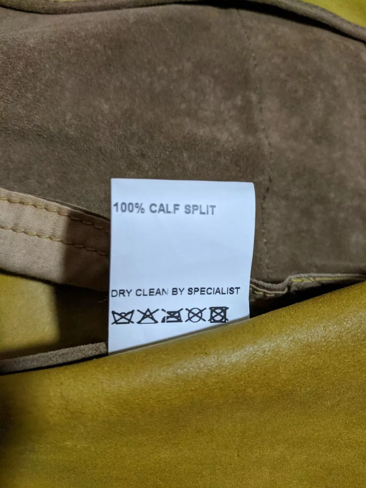 Designer Leather Jackets Designer VENTCOUVERT - Jacket - 100% calf split Leather - Size 38 Gold
