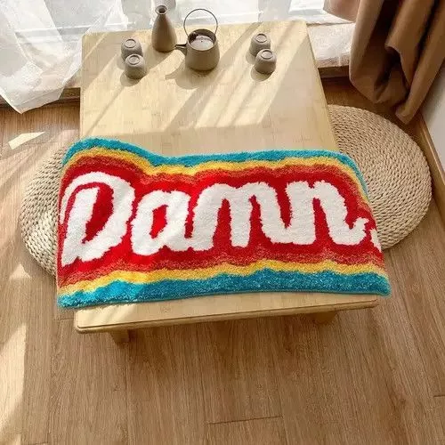 Designer Miscellaneous Designer 40cmX90cm Damn Rainbow Soft Rug Multi