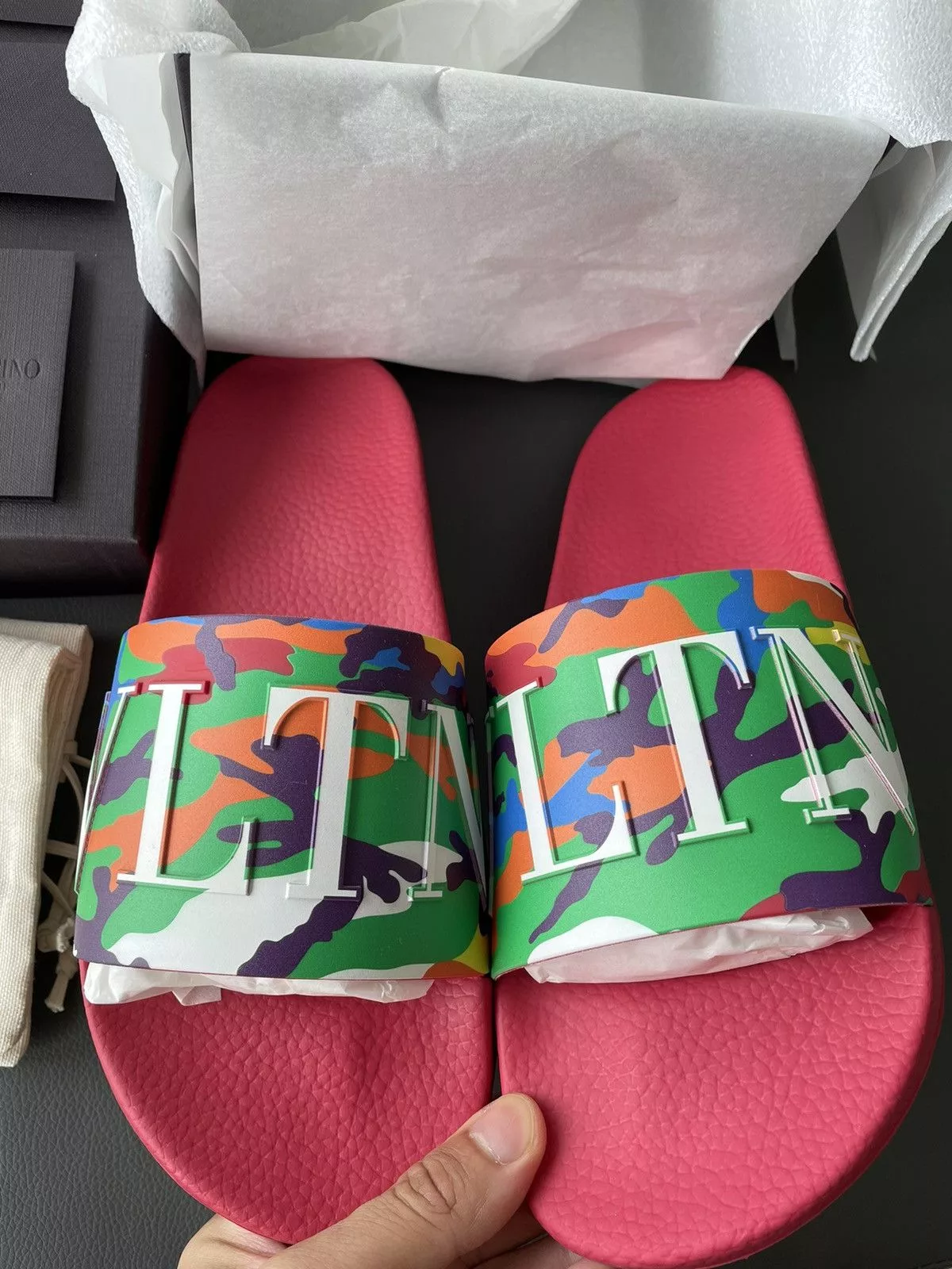 Giovanni Valentino Sandals Giovanni Valentino × Valentino Brand New Rare Iconic Limited Camouflage Slipper Slides Multi