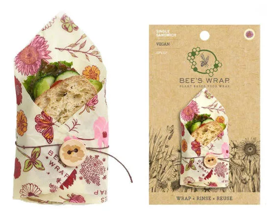 Meadow Magic Vegan Sandwich Wrap w/Wooden Bee Button