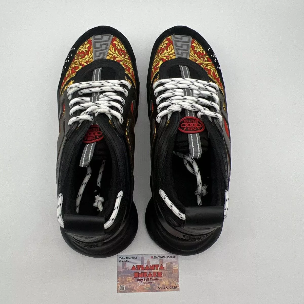Versace Low Top Sneakers Versace chain reaction black multi